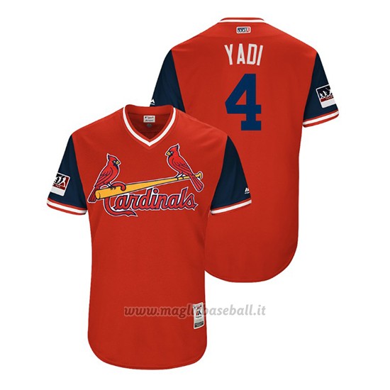 Maglia Baseball Uomo St. Louis Cardinals Yadier Molina 2018 Llws Players Weekend Yadi Rosso